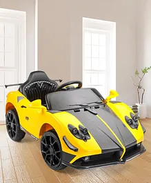 Babyhug Battery Operated Ride On Car with Music & Lights - Yellow