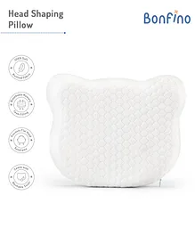 Bonfino Premium Knitted Memory Foam Head Shaping Pillow - White