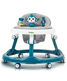 Baybee Round Kids Activity Walker for Baby with Adjustable Height & Musical Toy Bar Rattle - Blue