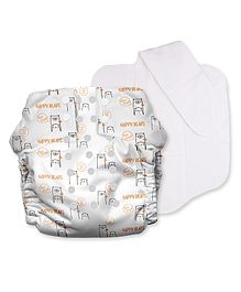Mother Sparsh Baby Free Size Plant Powered Cloth Diaper Bear Print - Multicolour