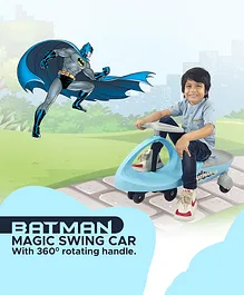 NHR Batman Magic Swing Car with 360 Degree Rotating Handle Ride On - Blue