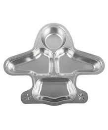 Taabartoli Stainless Steel Airplane Lunch Plate - Silver