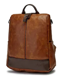 VISMIINTREND Vegan Leather Casual Backpack Purse Tan Brown - Height 11.8 inches