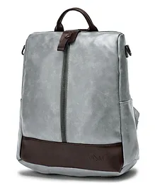 VISMIINTREND Vegan Leather Casual Backpack Purse Grey - Height 11.8 inches