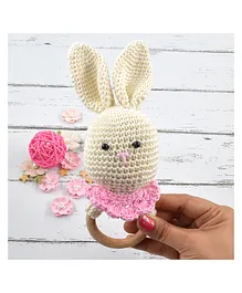 Love Crochet Art Crochet Bunny Rattle - Cream