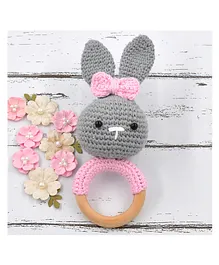 Love Crochet Art Crochet Bunny Rattle - Grey