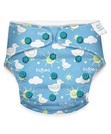 Kidbea Premium Adjustable Baby Cloth Diaper with Insert Smiley Sun - Blue