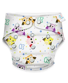 Kidbea Premium Adjustable Baby Cloth Diaper with Insert Owl - Multicolor