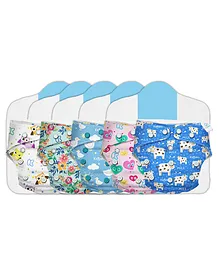 Kidbea Premium Adjustable Baby Cloth Diaper With Insert Pack of 5 - Multicolor
