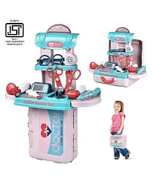 Planet Of Toys Doctor Play Set for Kids 3 in 1 Carry Along Pretend Role Play Toy Made in India Portable Learning Toy Multicolor- 20 Pieces