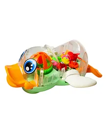 VParents  Transparent 3D Duck Toy-360° Degree Rotation, Gear Simulation Mechanical Sound and Light Toy for 2-5 Years Boys and Girls - (color may vary)