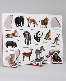 Toes2Nose EVA Wild Animals Puzzle Red - 15 Pieces