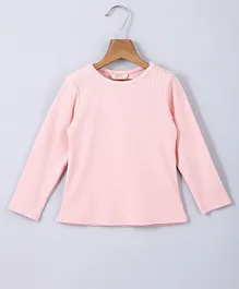 Beebay Full Sleeves Solid Blended Ribbed Knit Tee - Dusty Pink