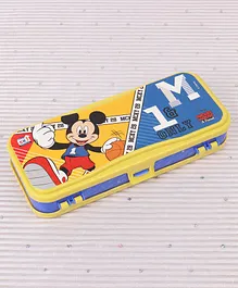 Disney Mickey & Friends Dual Compartment Pencil Box - Yellow & Blue
