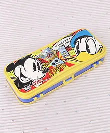 Disney Mickey & Friends Dual Compartment Pencil Box Kapow - Yellow & Blue