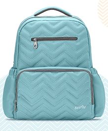 Bonfino Zig Zag Textured Free Size Diaper Backpack - Blue