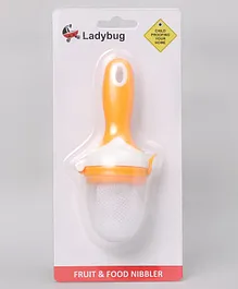Ladybug Fruit And Food Nibbler With Silicon Net - Orange