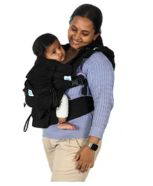 Soulslings Ebony Cotton Aseema Handsfree Baby Carrier Fully Adjustable - Black