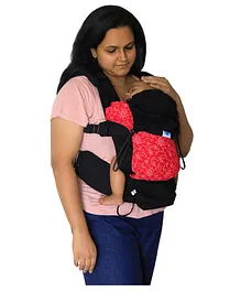 Soulslings Cotton Aseema Handsfree Baby Carrier Fully Adjustable Floral Print- Red