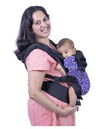 Soulslings Cotton Aseema Handsfree Baby Carrier Fully Adjustable Floral Print- Purple