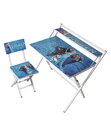 Wishing Clouds Frozen Pattern Printed Foldable Study Table and Chair Set - Multicolour
