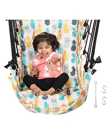Faburaa Paradise Swing Chair for Balcony WC 150 Kg (Printed Pineapple)