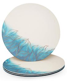 Earthism Eco-Friendly Azure Theme Bamboo Fibre Dinner Plates Pack of 4 - Beige Blue