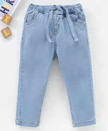 Babyoye Cotton Full Length Solid Colour Jeans - Blue