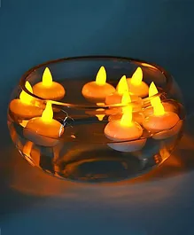 Mihar Essentials Artificial Water Floating LED Flickering Candles - Set of 12
