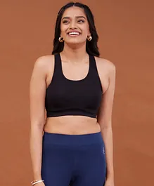 NYKD BY NYKAA Racer Back Sports Bra With Removable Padding - Black