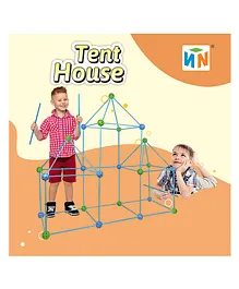 NIYANA BIG Castle tunnel tent house 87 pcs Construction Play diy building tent - Multicolour