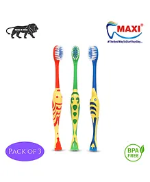 MAXI Goldie Junior Toothbrush (Pack of 3) - Colour May Vary