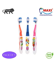 MAXI Dolls Junior Toothbrush (Pack of 3) - Colour May Vary