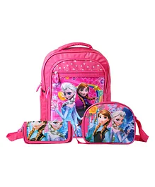 Happile School Backpack With Sling Bag & Pencil Pouch Combo Pink- Height 16 Inches