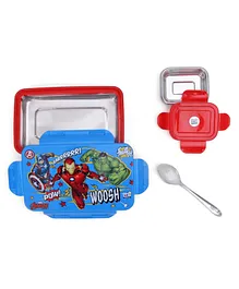 Marvel Avengers Rolex Steel Insulated Lunch Box Inner Dabbi Steel - Blue & Red