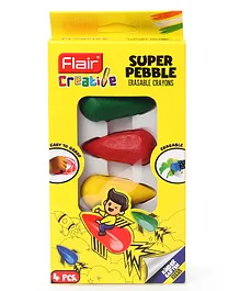 Flair Super Pebbles Erasable Crayons Pack Of 4 - Yellow