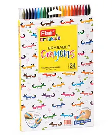 Flair Erasable Crayons Pack Of 24 - Multicolor