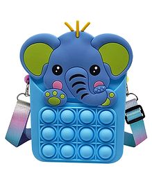 Toyshine Elephant Shape Mini Shoulder Pop it Popit Purse Bag Fidget Toys for Girls, Sensory Silicone Fidget Gifts for Kids Girls Women- Blue