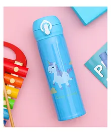 Yellow Bee Hot & Cold Unicorn Thermos Flask - 500ML - (Blue )