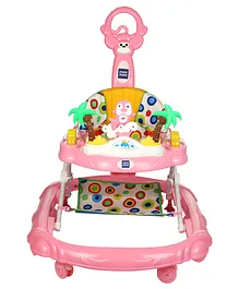 Mee Mee Musical Baby Walker with Push Handle - Pink (Print May Vary)