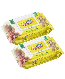 Champs Premium Wet Wipes 72 n with lid  pack of 2 - 72 Pieces Each