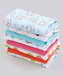 Babyhug 100% Cotton Wash Cloth Pack of 8 - Multicolor