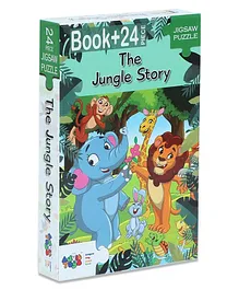 Advit Toys  The Jungle Story Jigsaw Puzzle  Educational Fun Fact Book Inside Multicolor- 24 Pieces