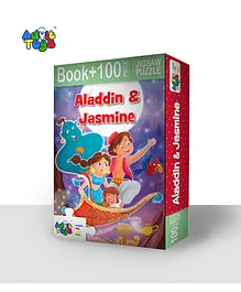 Advit Toys Aladdin & Jasmine Theme Jigsaw Puzzle 100 Piece & Educational Fun Fact Book Inside (Color May Vary)