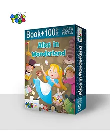 Advit Toys Alice in Wonderland Theme Jigsaw Puzzle 100 Piece & Educational Fun Fact Book Inside (Color May Vary)