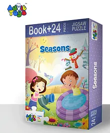 Seasons Jigsaw Puzzle (24 Piece + Educational Fun Fact Book Inside) (Assorted Color)
