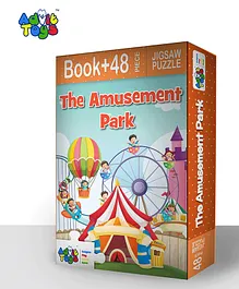 Advit Toys The Amusement Park Jigsaw Puzzle Educational Fun Fact Book Inside - 48 Pieces (Color May Vary)