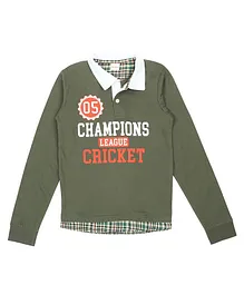 RAINE AND JAINE Full Sleeves Champions Printed Tee - Green