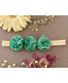 Kalacaree Triple Flowers Designer Headband - Sea Green