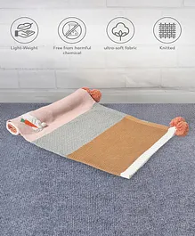 Mi Arcus Grow Kind Knitted Blanket with Pom Pom Pink